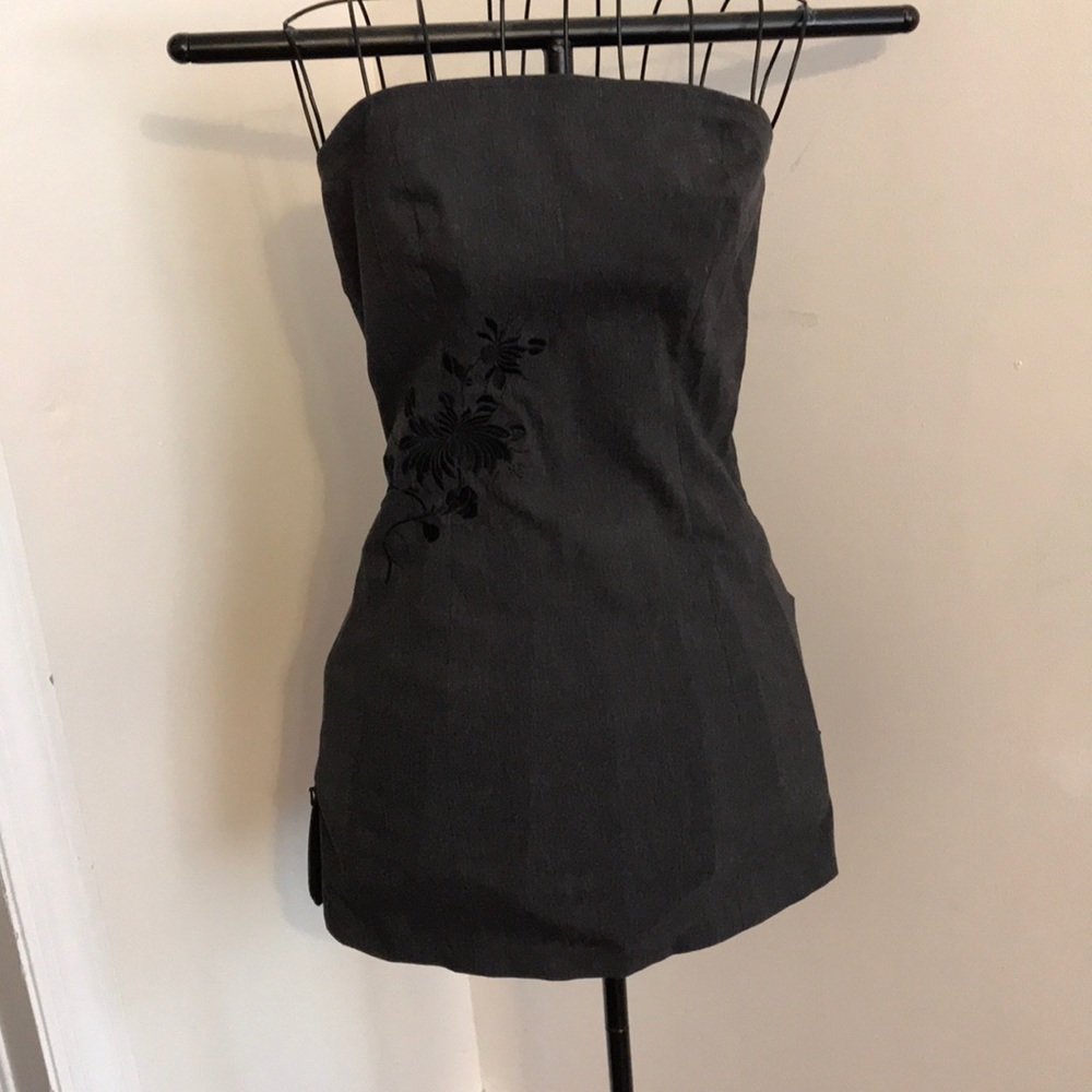 Gray Strapless Dress